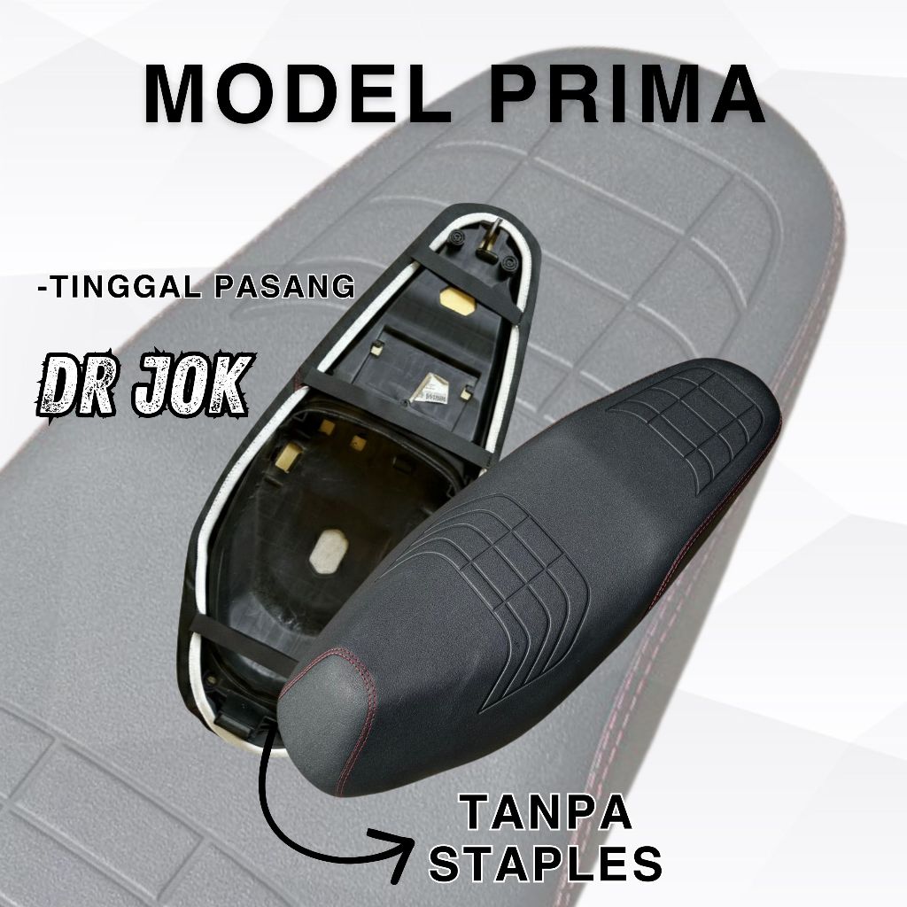 Sarung Jok Motor Tanpa Staples Tali Karet Embos Prima Kulit Sintetis Tebal Lentur