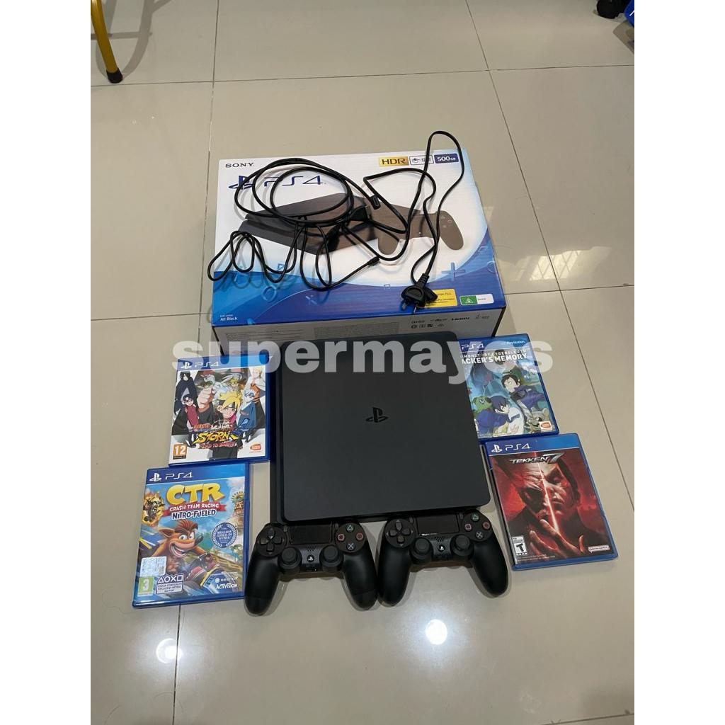 [PRELOVED/SECOND] PLAYSTATION 4 PS4 SLIM - ORI 100% | BISA ONLINE 500GB | FREE 4 GAME DISC + 2 GAME 