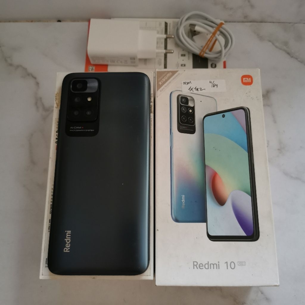 Redmi 10 2022 ram 4GB 64GB Bekas - Fullset Resmi - second