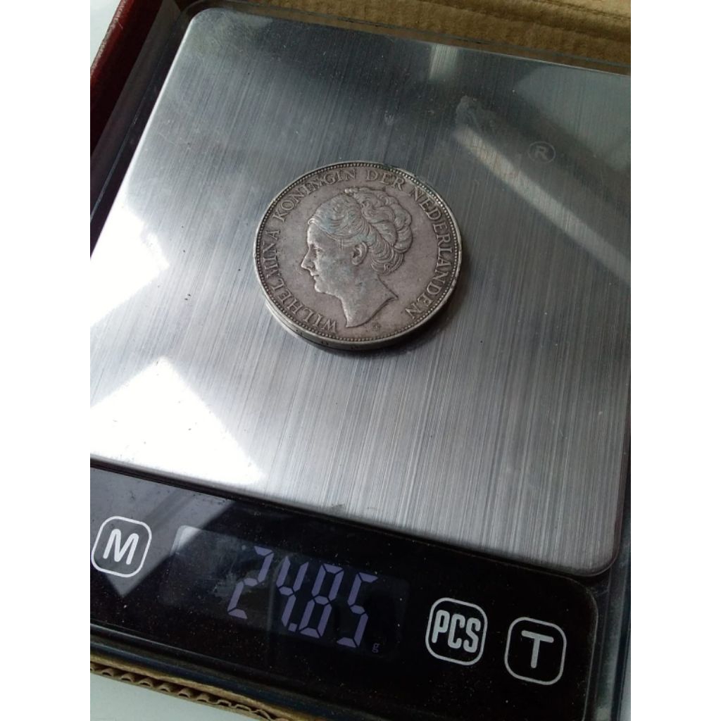 KOIN PERAK 2,5 GULDEN WILHELMINA KONINGIN DER NEDERLANDEN 1939