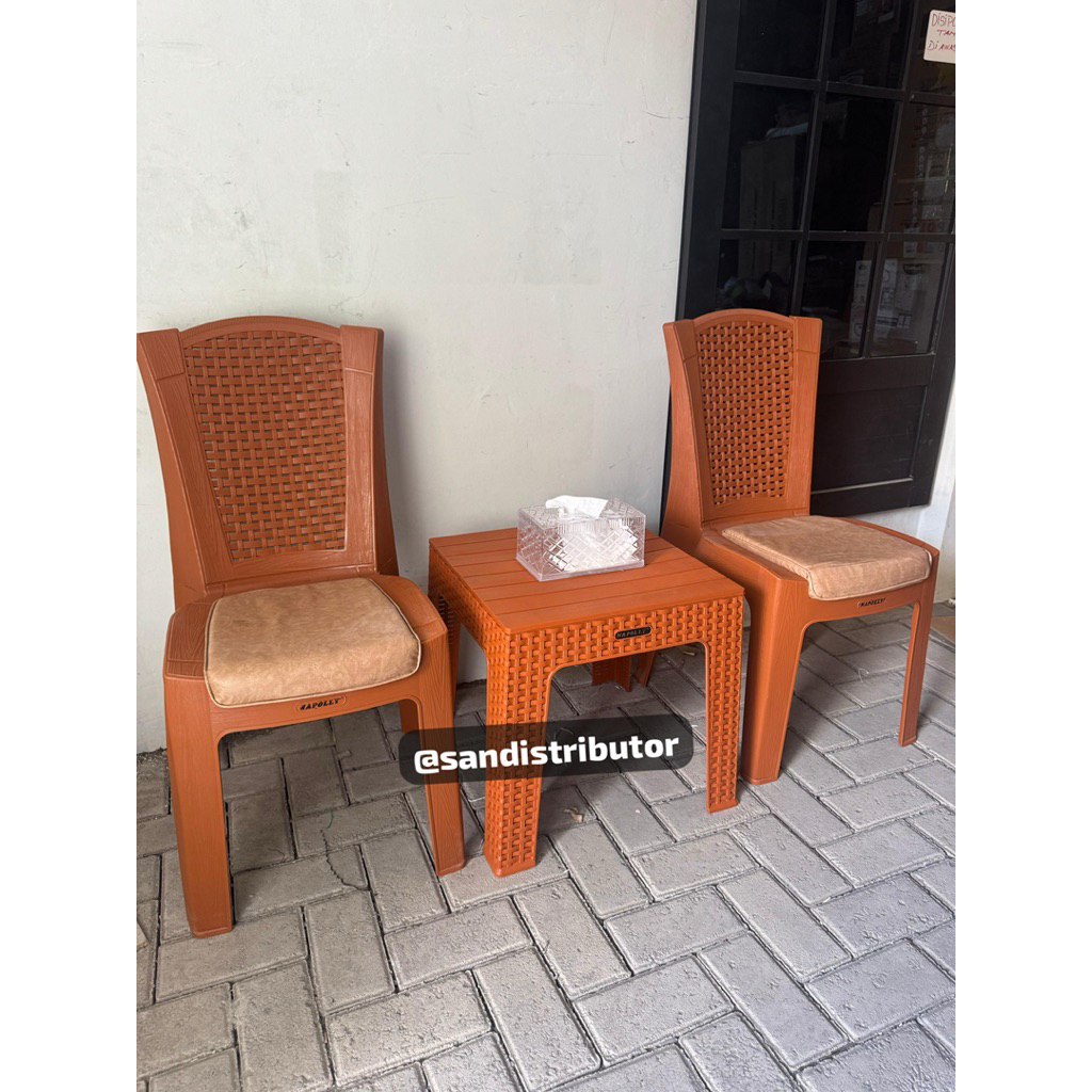 1SET MEJA KURSI NAPOLLY / MEJA  KURSI TERAS 2 KURSI 1 MEJA