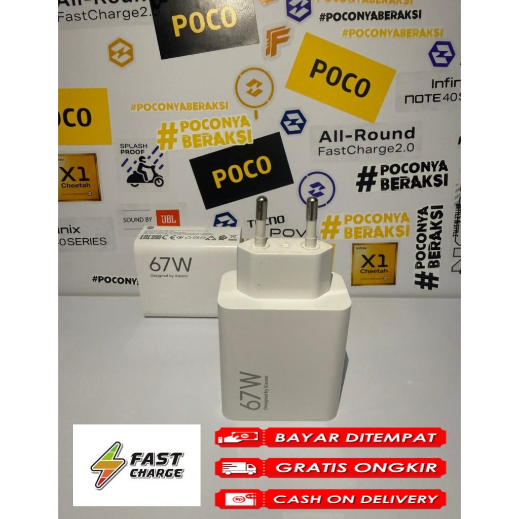 Charger Xiaomi Original 67W/67 Watt Fast Charging Copotan Bawaan Asli | Poco | Redmi 45W/33W