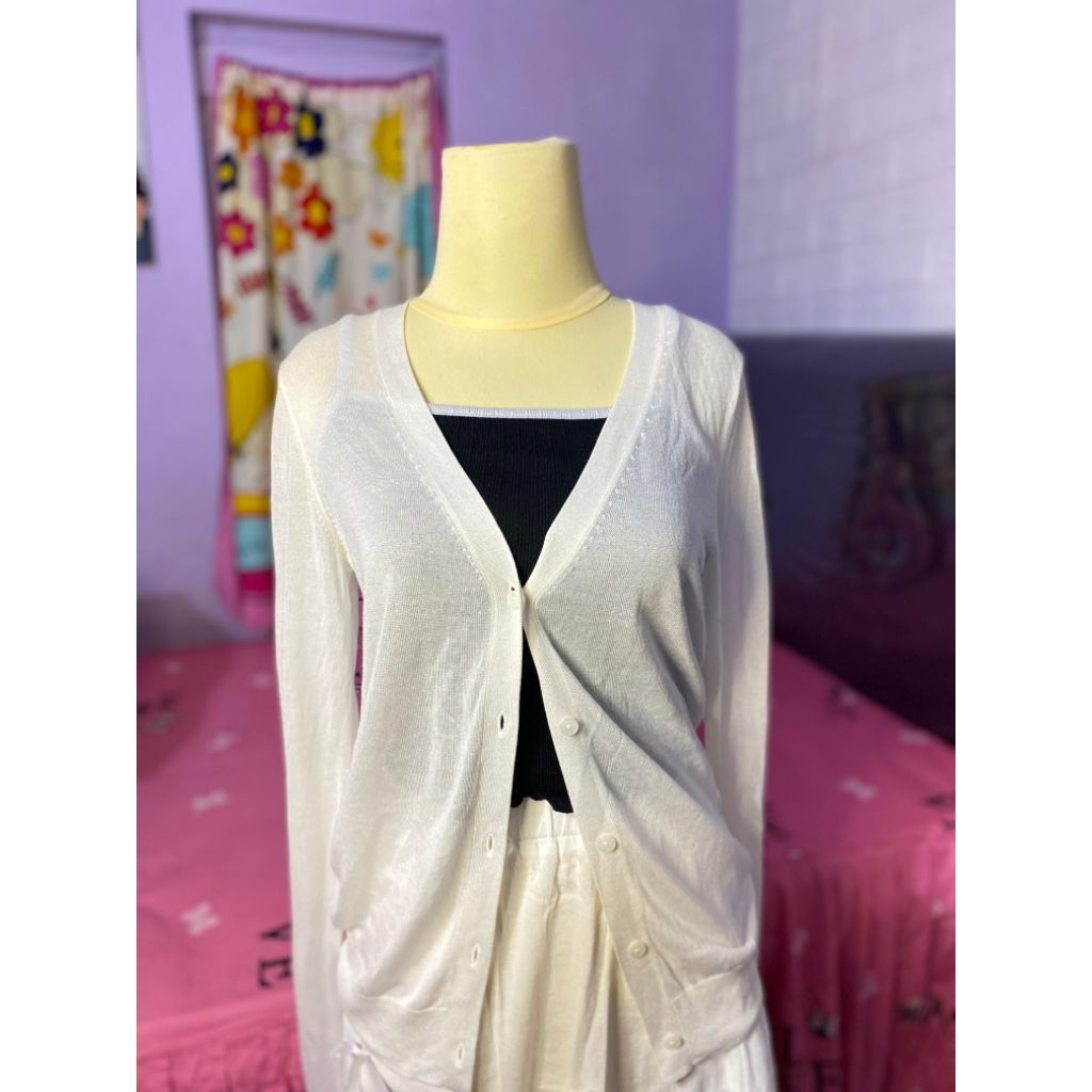cardigan uniqlo white