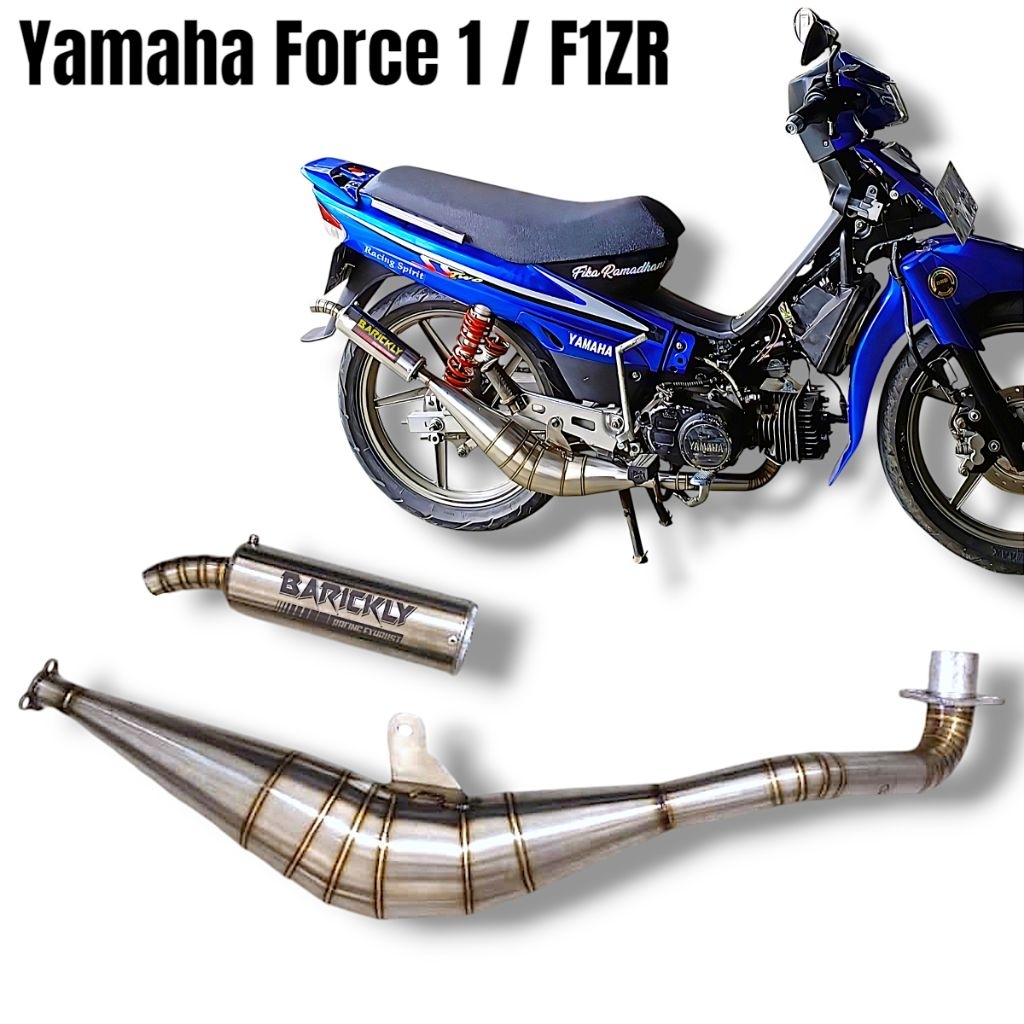 Knalpot Yamaha Force1 F1ZR Stainless Tipe Kolong BM Power Original Barickly Racing Exhaust Knalpot F