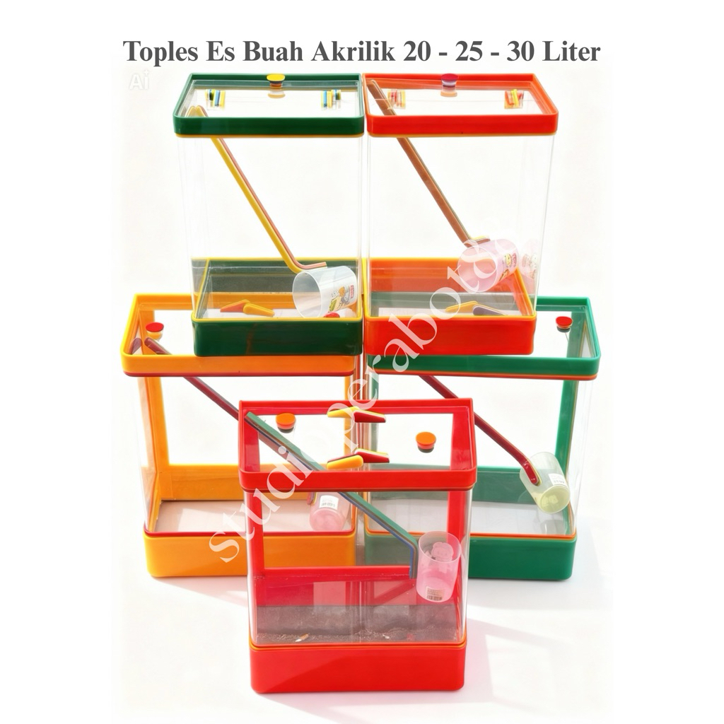 Toples Es Buah Akrilik (Acrylic) 20 Liter 25 Liter 30 Liter / Aquarium Es Buah Akrilik