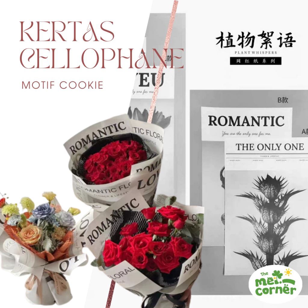 COOKIE - Kertas Buket Bunga flower wrapping cellophane paper korean import motif