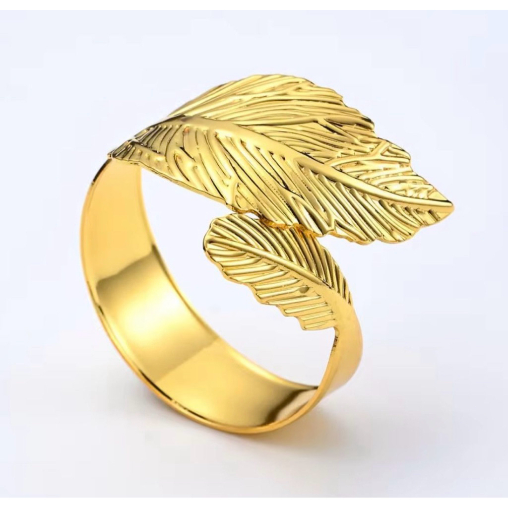 Gold Metal Leaf Napkin Ring | Luxury Wedding & Event Table Decoration