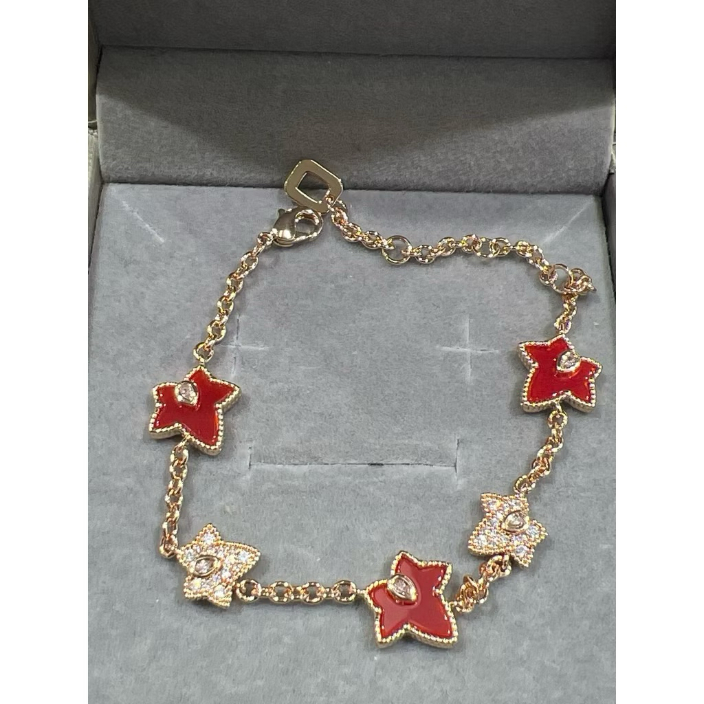 Gelang Lola Rose Merah 1:1 Lapis Emas Pjg 18cm
