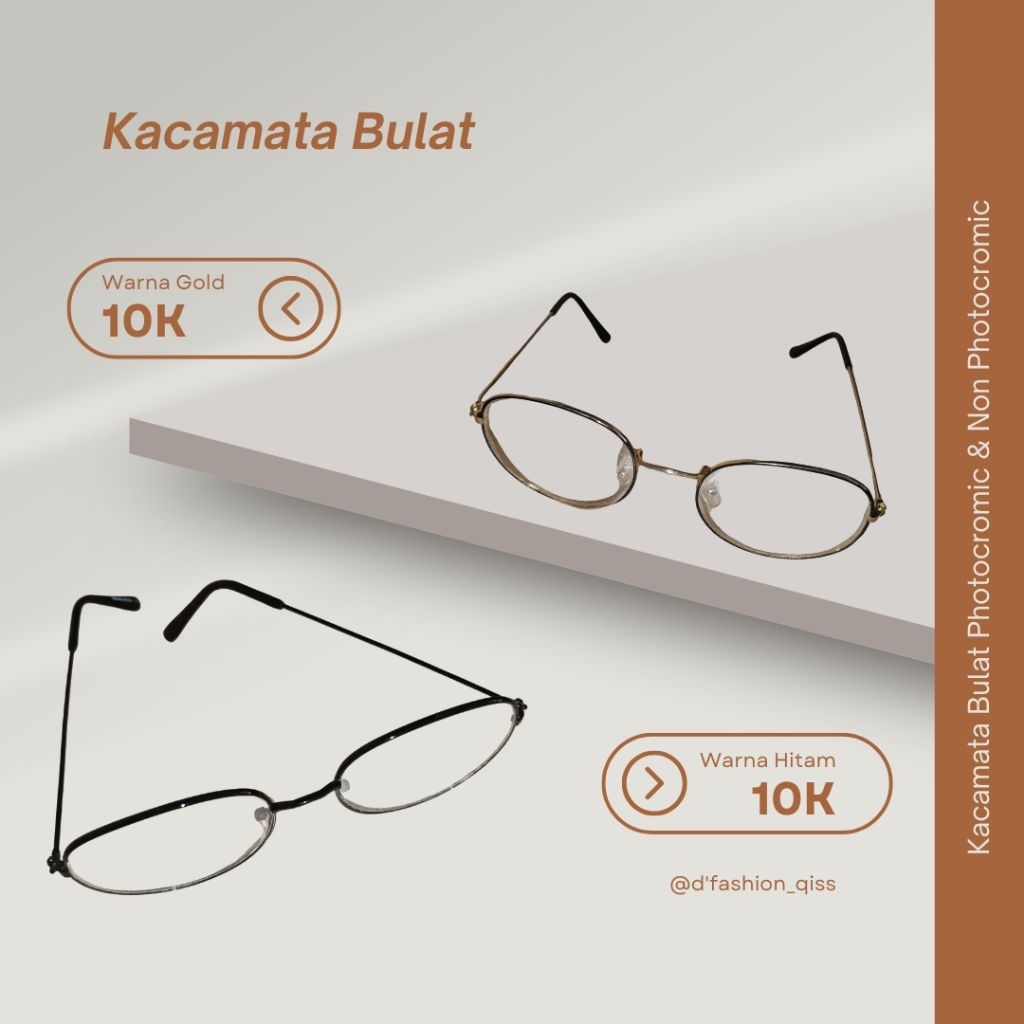 Kacamata Bulat Photocromic & Non Photocromic