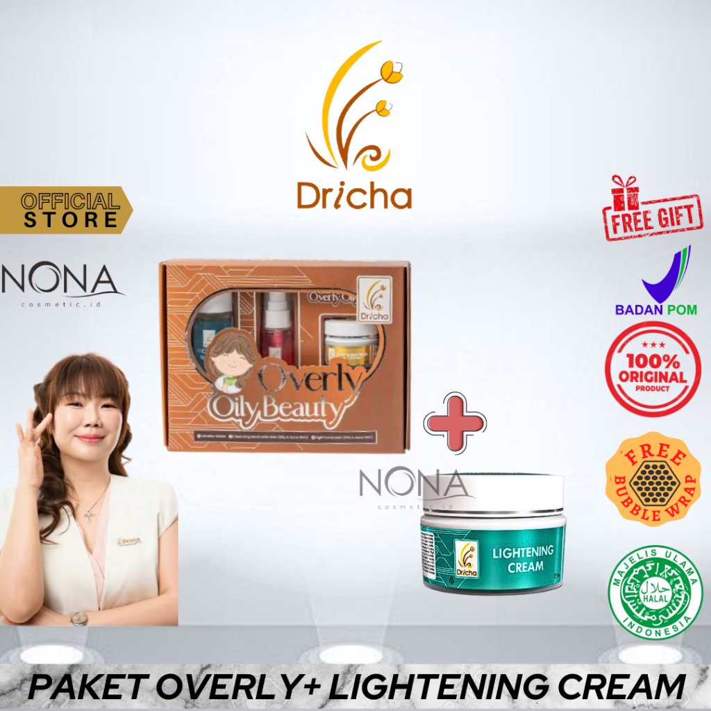 (BPOM) Dricha Paket Basic + Pencerah Lightening cream untuk kulit mencerahkan kulit kusam / flek