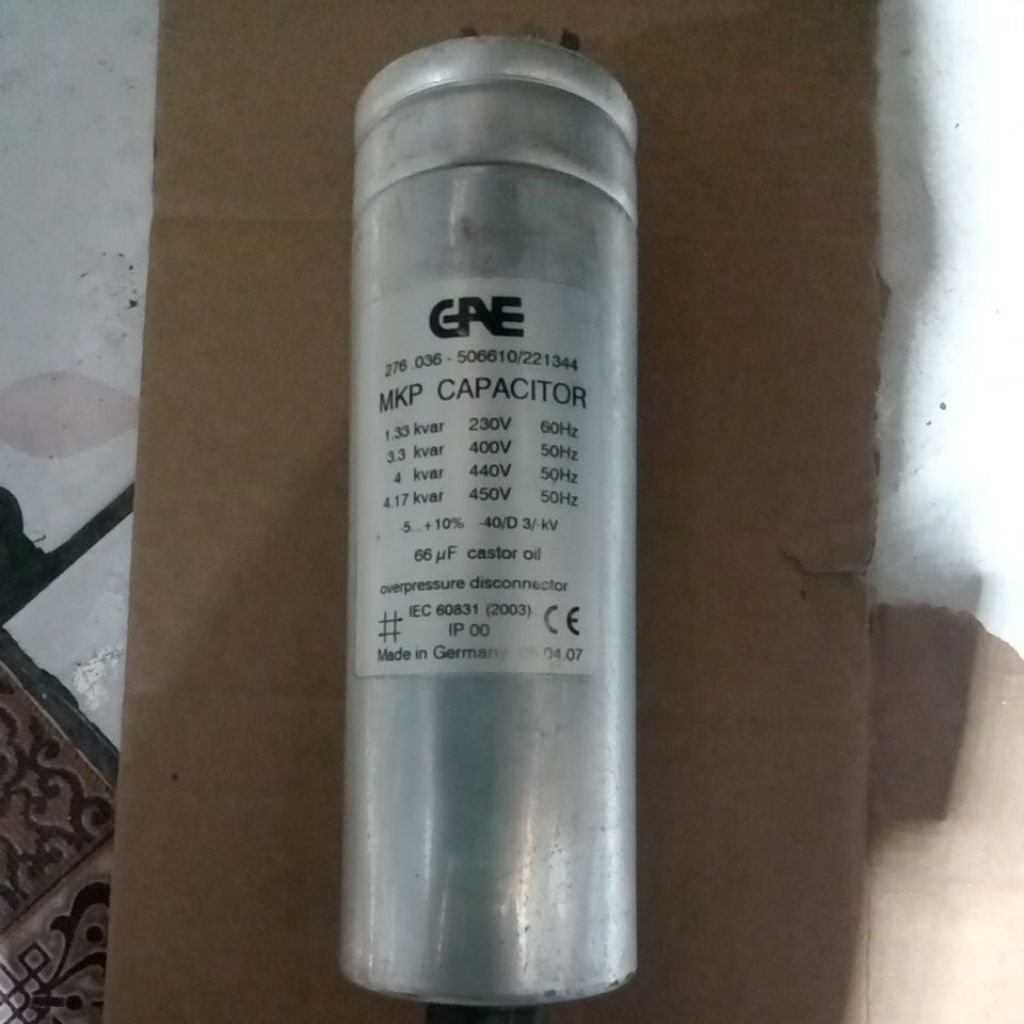 capacitor MKP 1,33kvar 230v 3,3kvar 400v 4kvar 440v