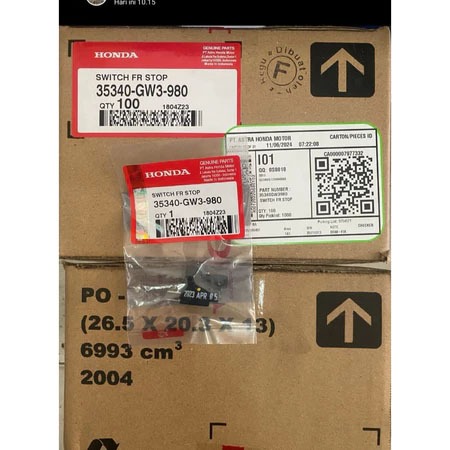 Switch Rem Depan Honda Supra X 125 , Ori Honda AHM, 35340-GW3-980