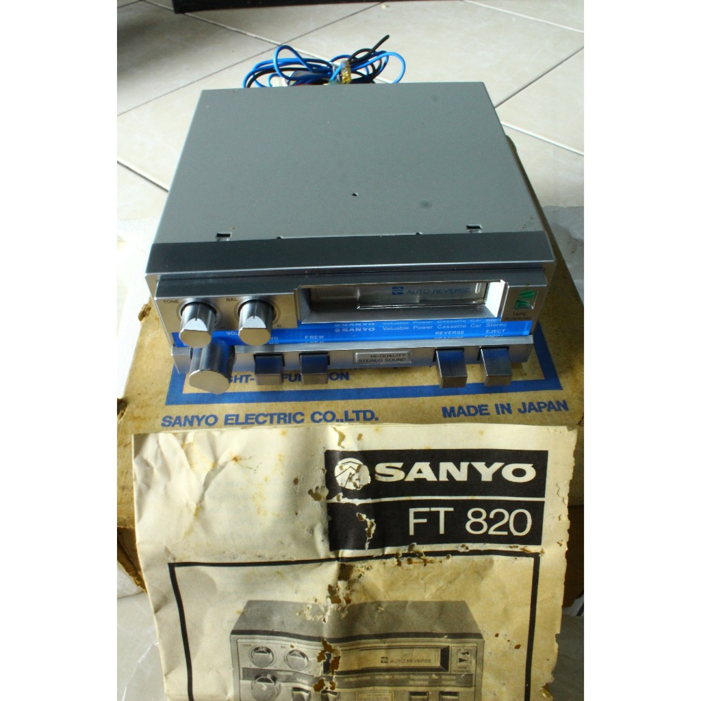 Kaset Tape Player Mobil Jadul Klasik Car Audio Sanyo FT-820 FT820 Original Baru Stock Lama NOS Asli 