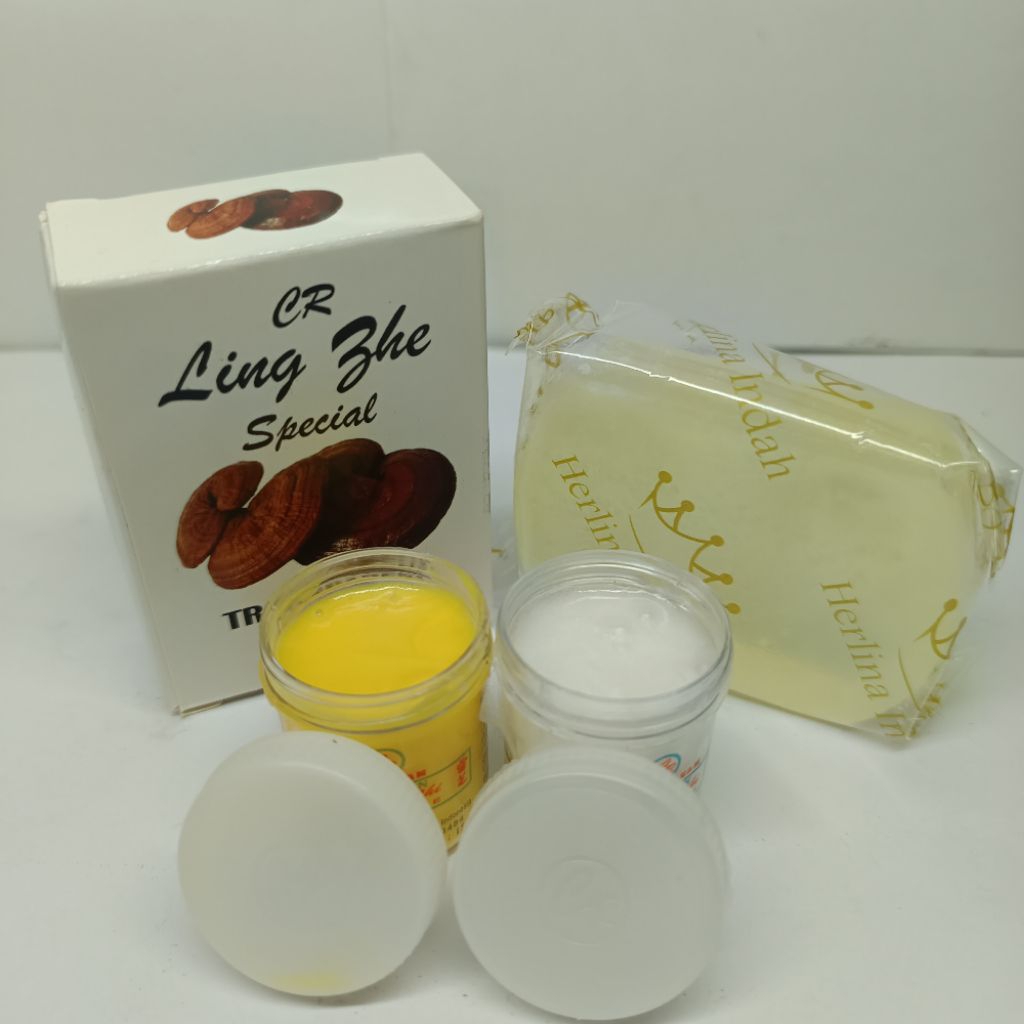 paket Cream Lingzhi siang malam+sabun original Pelembab Wajah