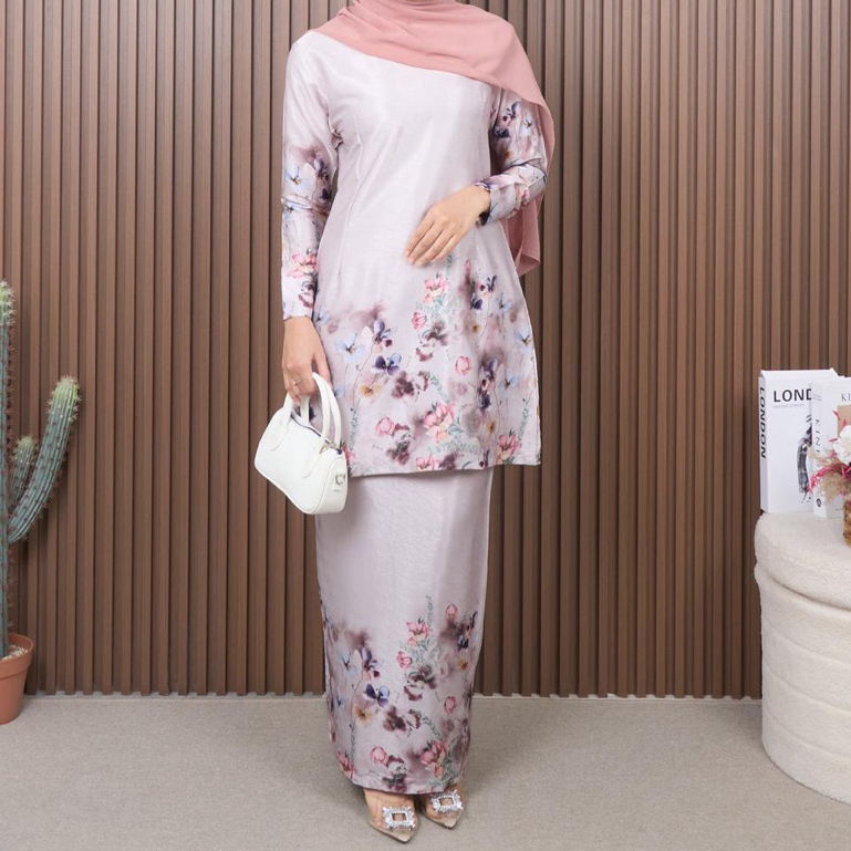 FAMYS - SETELAN ROK SILK MOTIF KURUNG MALAY SET MELAYU AERIN 018486