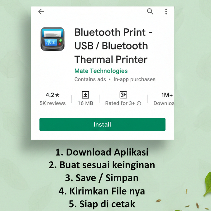 struk bluetooth thermal custom print