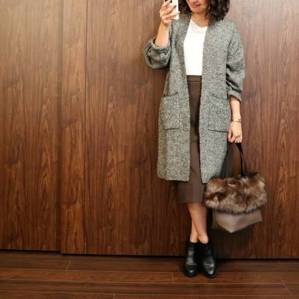 UNIQLO Tweed Knit Coat Size M