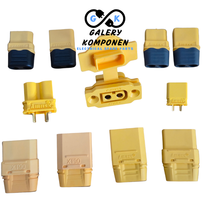 SOKET KONEKTOR AMASS XT 30 60 90 XT30 XT60 XT90 MALE FEMALE SOKET BATERAI KONEKTOR GOLD AMASS