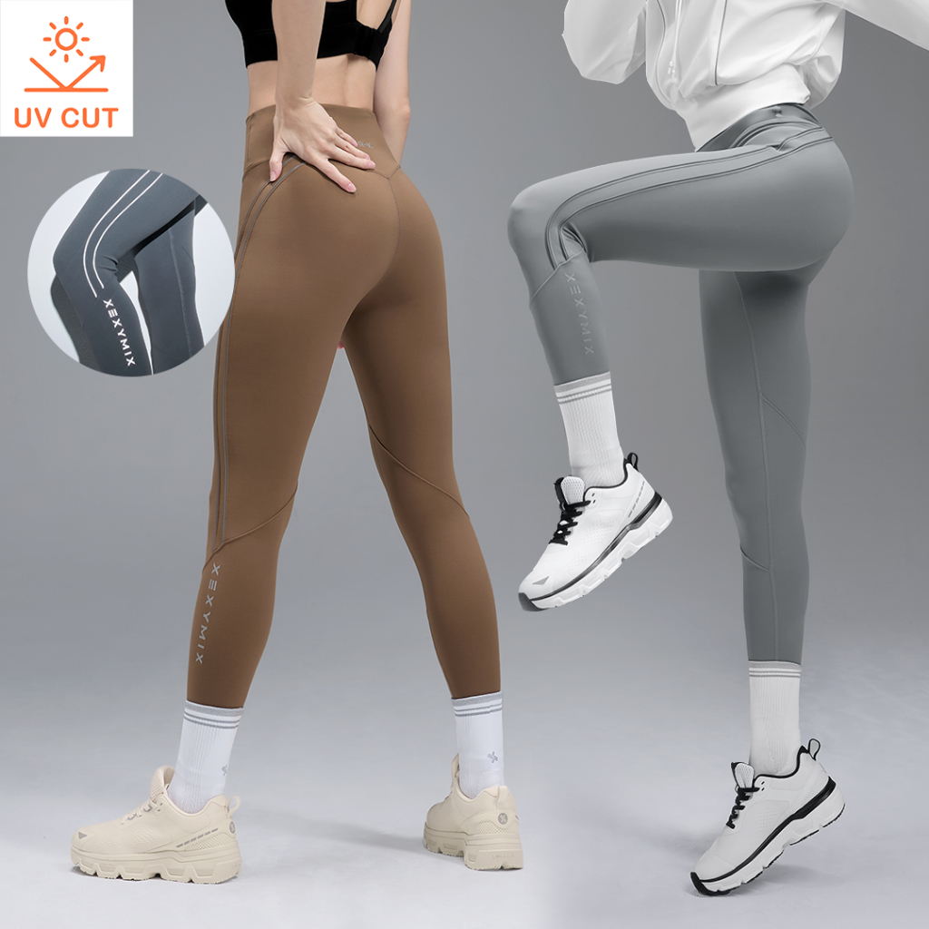 XEXYMIX RX Black Label Signature 360N Reflective Piping Running Leggings Celana Olahraga Lari Wanita