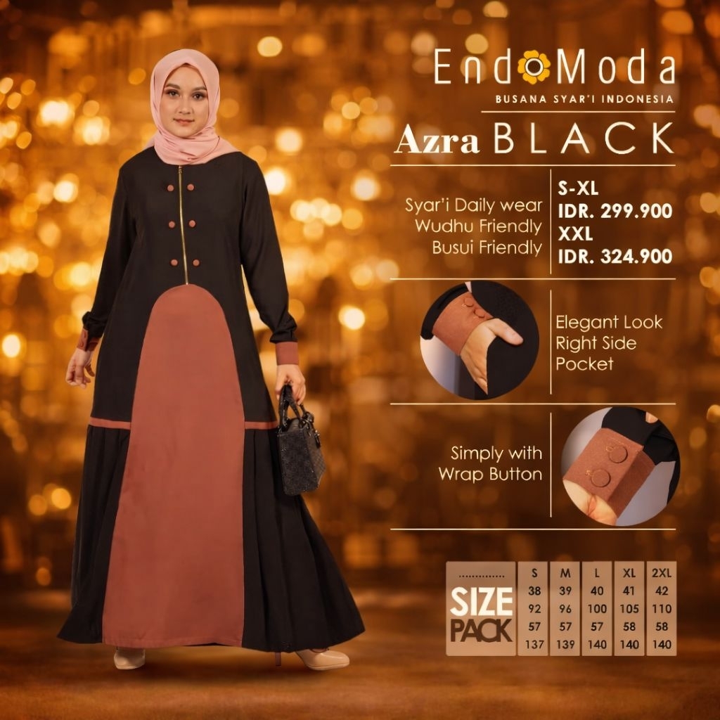 gamis lebarab Endomoda AZRA Gamis Pesta Baby Doll