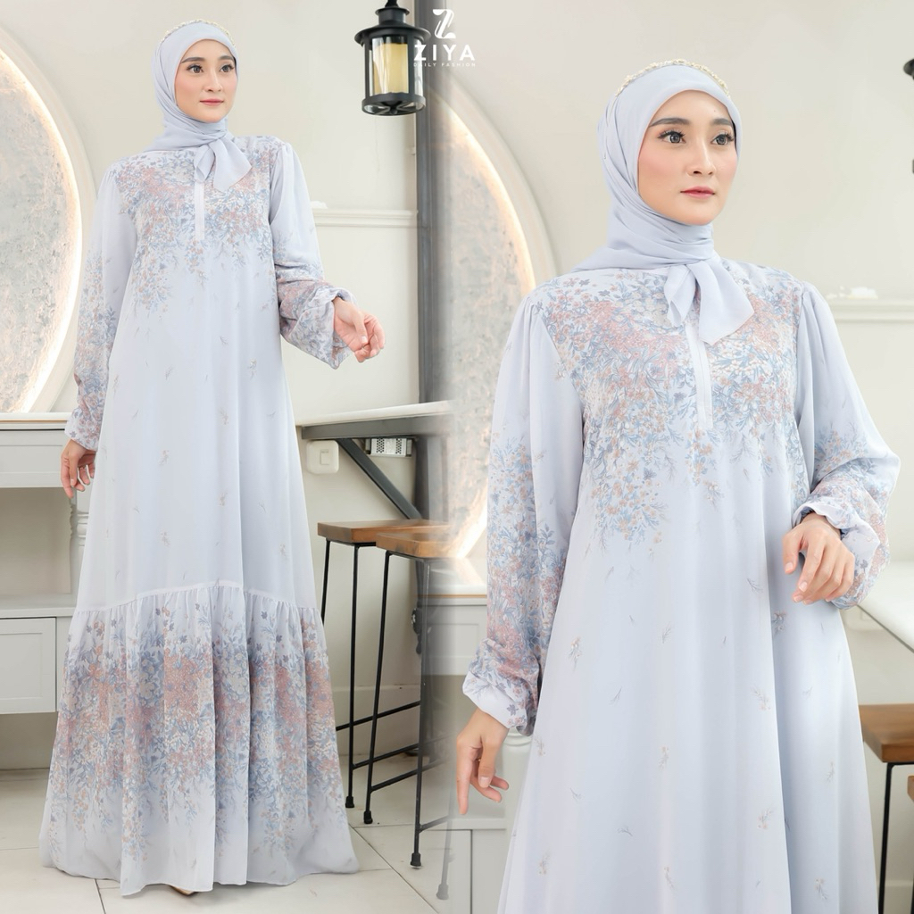 SHAFA DRESS By ZIYA ~ Gamis Ceruty Babydoll Premium Motif Bunga Kecil