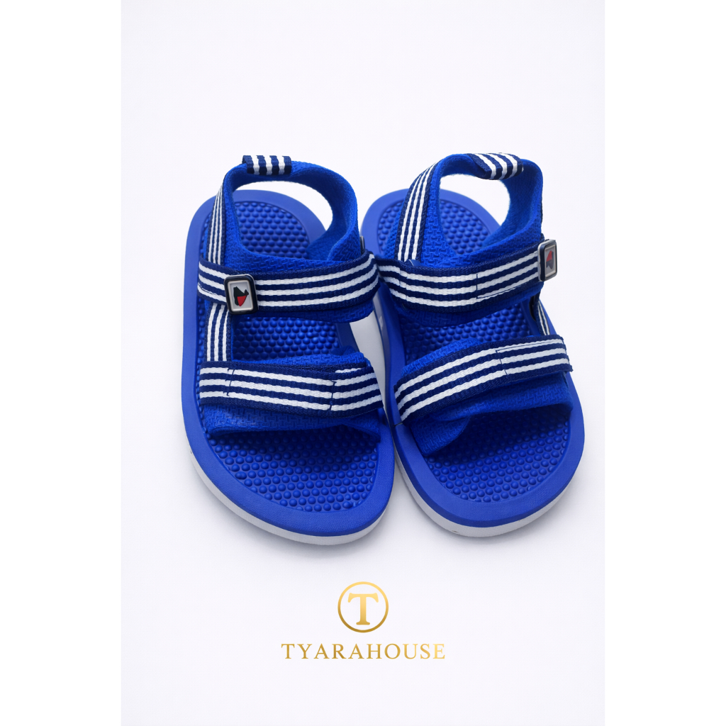 LITTLE M Sepatu Sandal Anak Laki-Laki Size 22-26 Biru Navy Motif STRIP | Little M Ankle Strap Sandal