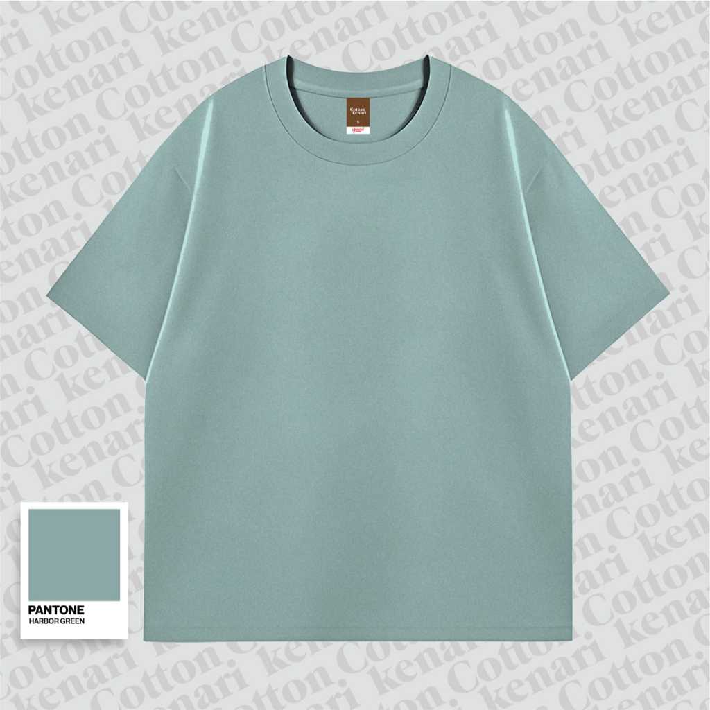 COTTON KENARI - KAOS HEAVY COTTON 16s - HARBOUR GREEN  [ AUSTRALIA COOLBREEZE ] OVERSIZE CLASSICFIT