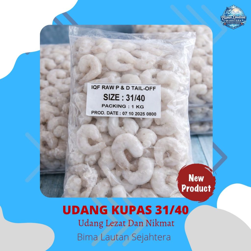 Udang Kupas 1 kg IQF || Udang Kupas frozen 1 kg