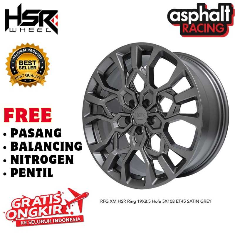 Velg Mobil R19 PCD 5X108 HSR RFG XM Untuk Jaeco J5 J6 Chery J6 Chery Tigo Chery Omoda Chery Arrizo