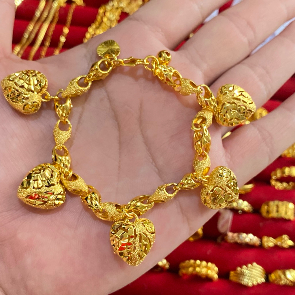 Gelang Pajero Love Dan Bunga Lapis Emas 24k Bangkok