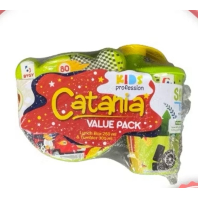 Catania Set Biggy / Kotak Makan + Botol Minum Anak Catania / Meal Set Value Pack / Hampers Ulang Tah