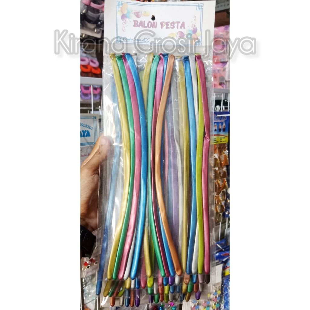 Balon Pentil / Balon Pesta Panjang Warna 1 Renteng 12 Pcs 60 Balon