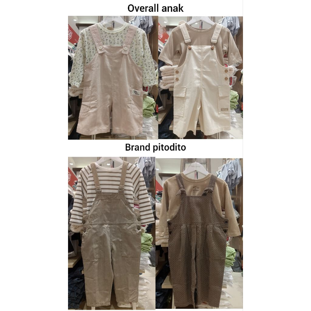 (4-14 tahun) SETELAN OVERALL ANAK CEWEK ORIGIBAL PITODITO