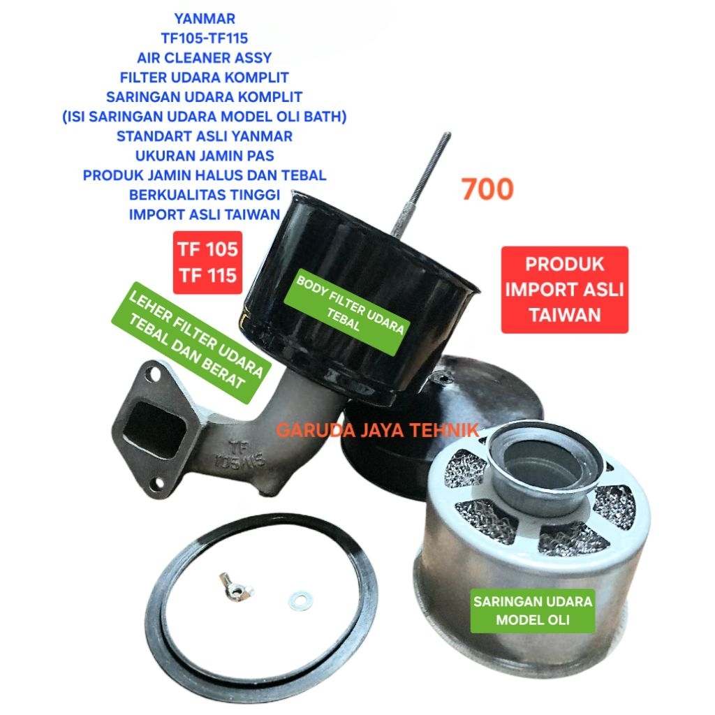 Filter udara komplit gagang saringan udara komplit gagang air cleaner assy with intake pipe yanmar T