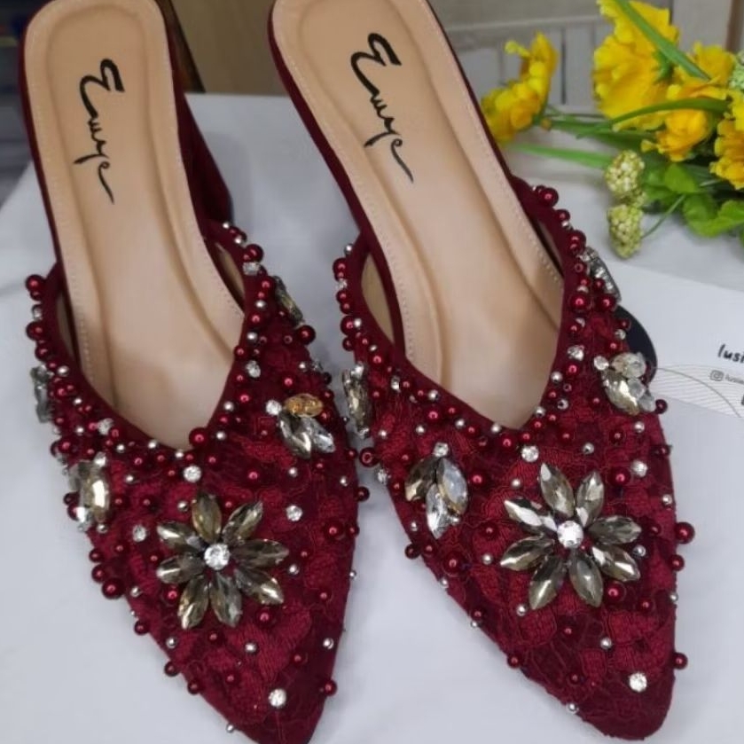 heels wanita, sepatu payet ,sepatu pengantin, wisuda,