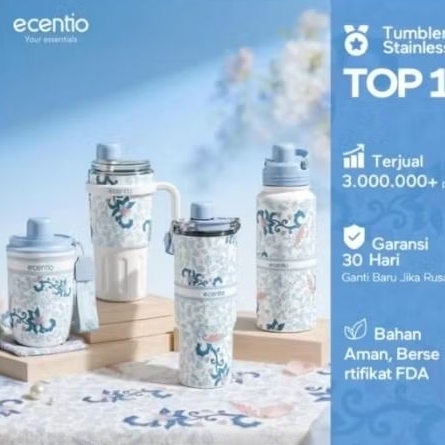 Ecentio Floral Batik Bloom Tumbler Aesthetic Series Tumbler Premium Quality acc13