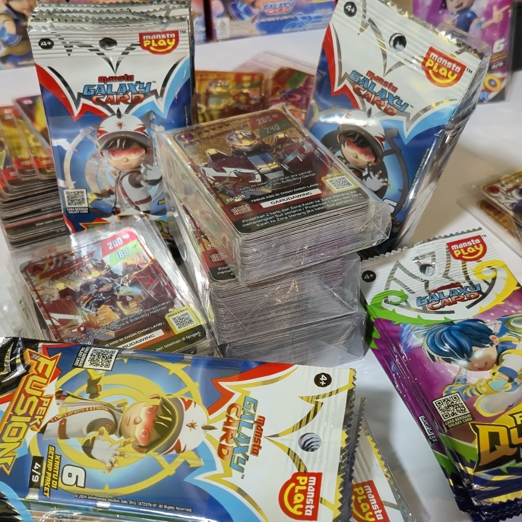 Kartu boboiboy paket foil vol 1dan 2  beliung mega gentar halilintar sopan sorry kartu pendukung AR 