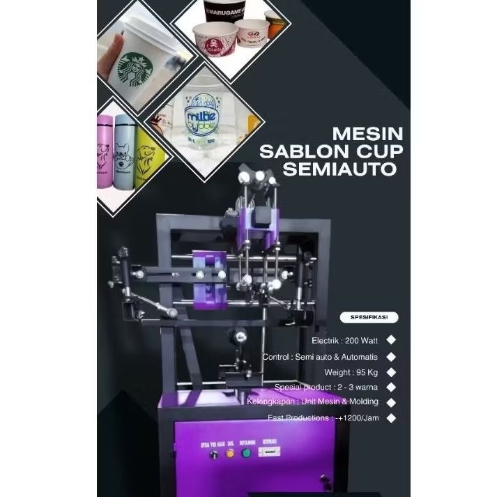 Mesin Sablon Cup Semiauto