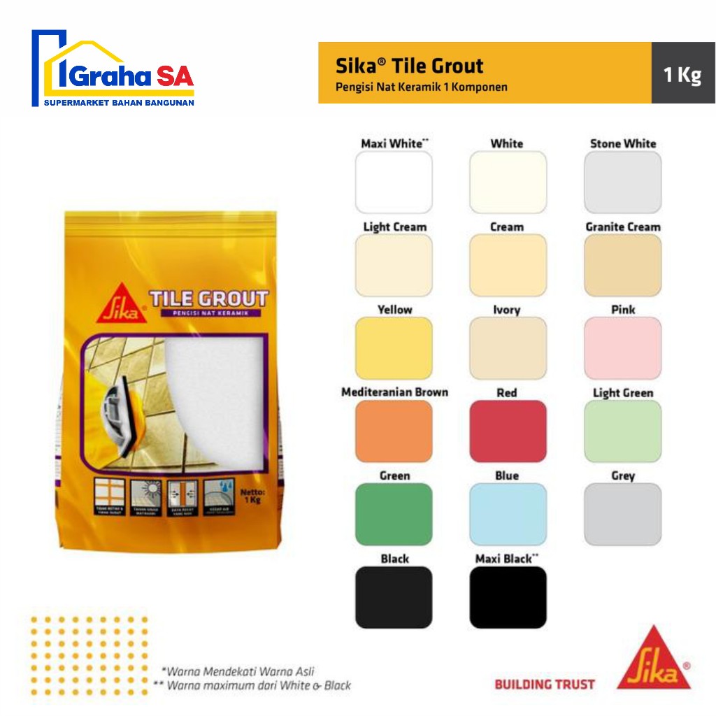 SIKA SEMEN NAT 1KG PILIHAN WARNA