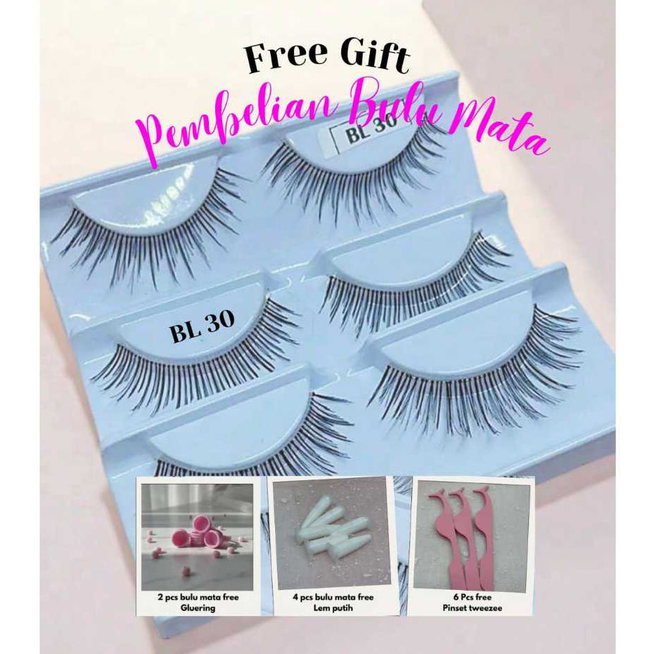 Bulu mata palsu Bulu Mata Satuan [FREE GIFT] BL 30 Bulu Mata lentik natural Bulu Mata Palsu Eyelash 