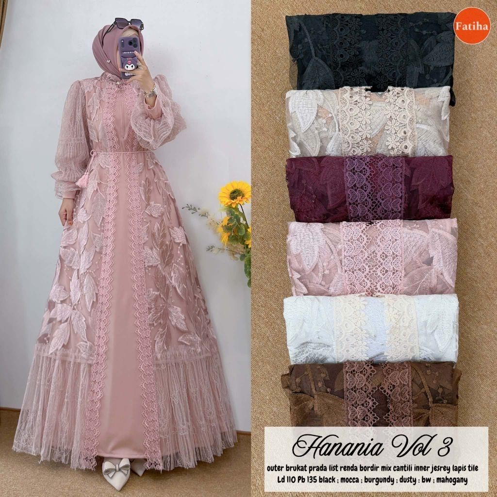 Alice , Hanania , Fitri , Persa , Flower, Zahira Dress Wanita Muslim by Fatiha