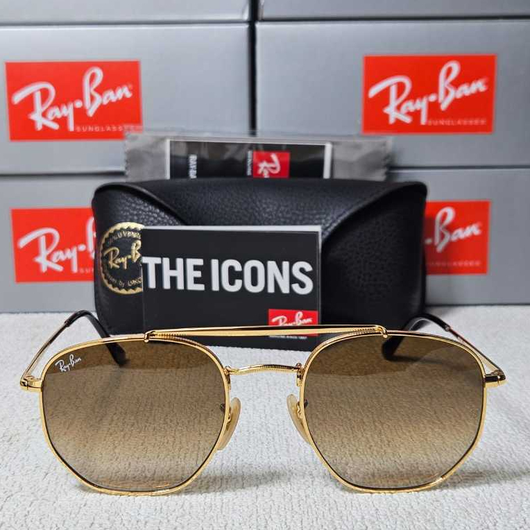Kacamata Rayban The MARSHAL RB3648 OO1/51 Gold Lens Brown Gradient Original