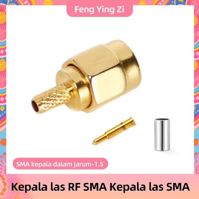 Konektor coaxial SMA Male solder las Konektor SMA Male Gold - Adapter SMA Male Female - Konektor Sam