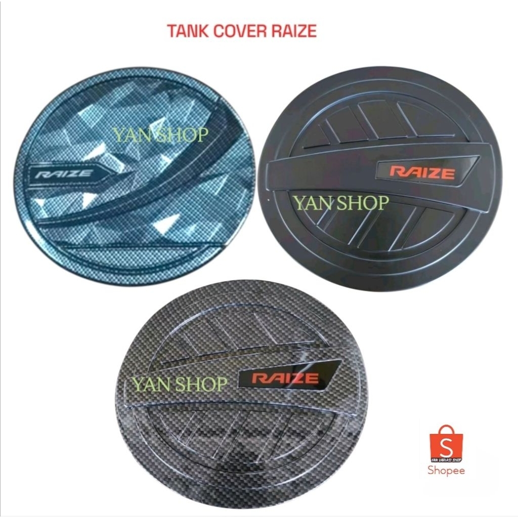 Tank Cover Tutup Tangki Bensin Mobil Raize Hitam Doff Carbon Tahun 2021 2022 2023 2024 2025 2026 Pla