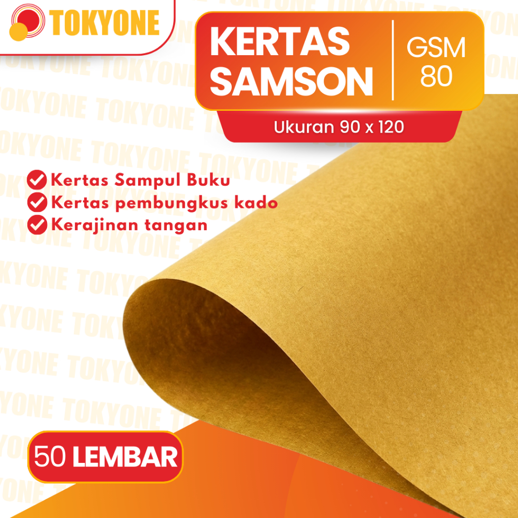 [50 Lembar/Roll] Kertas Samson/Kertas Coklat Kraft (Ukuran 90x120) GSM 80gr | Kertas Bungkus