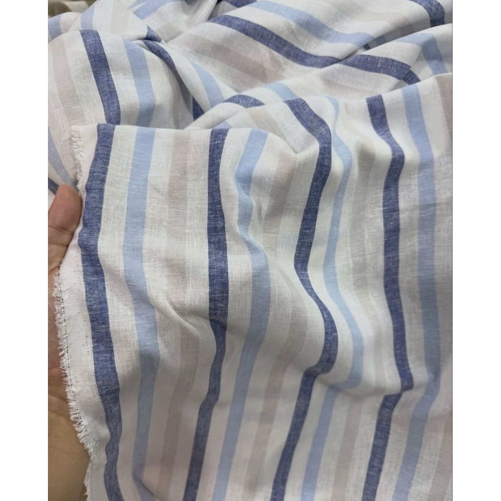 Linen Salur Premium – Bahan Kain Salur Untuk Baju, Dress & Kemeja