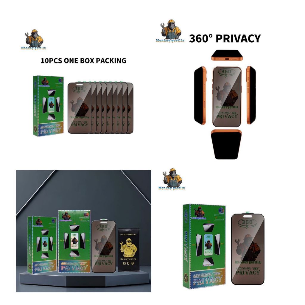 TEMPERED GLASS GORILA ESD SPY PRIVACY 360° FOR IPHONE17 PRO