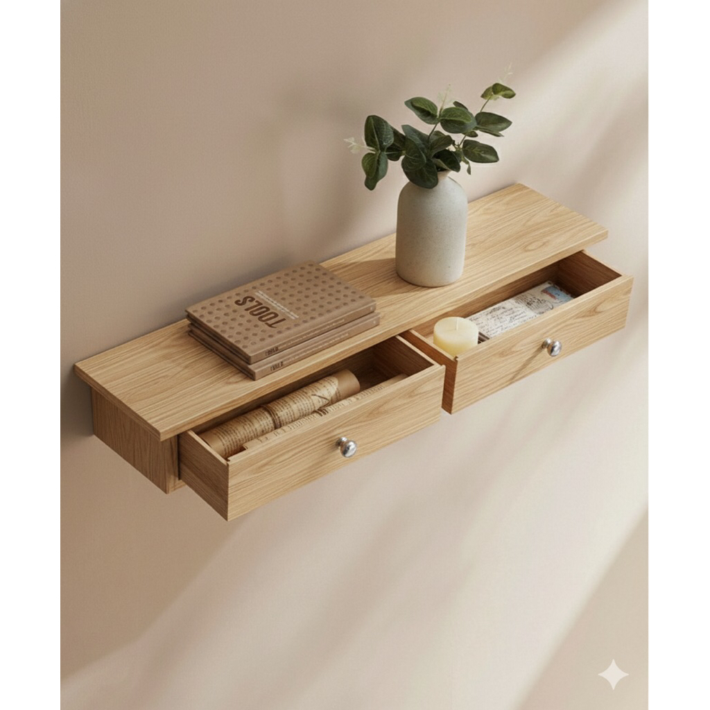 nakas gantung kayu jati minimalis