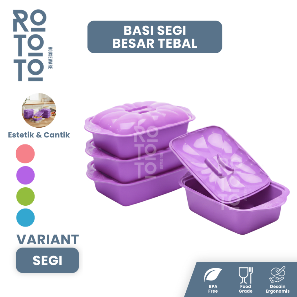 Prasmanan set  Basi Sedang set Prasmanan Plastik Segi BPA Free Food Grade Wadah Prasmanan Tahan Pana