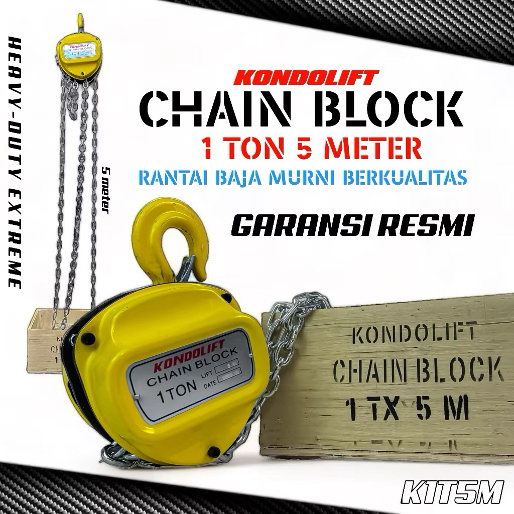 KONDO LIFT KATROL 1 TON 5 METER CHAIN BLOCK KEREKAN DEREK TAKAL SEGITIGA